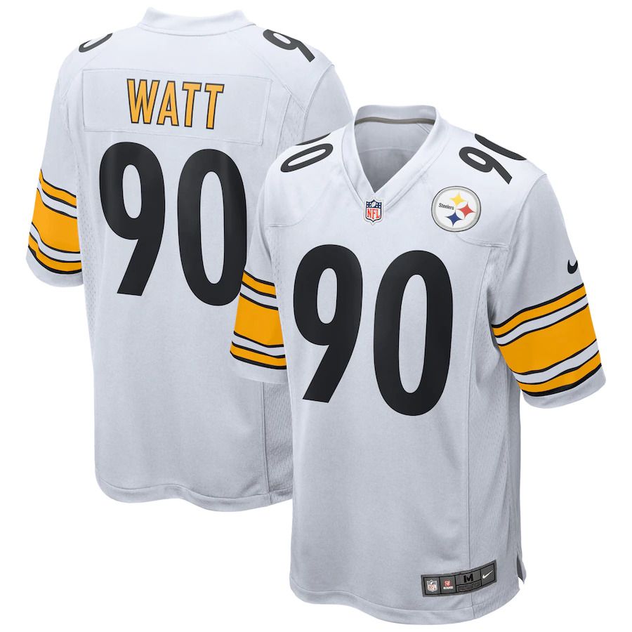 Men Pittsburgh Steelers #90 T.J. Watt Nike White Game NFL Jersey->pittsburgh steelers->NFL Jersey